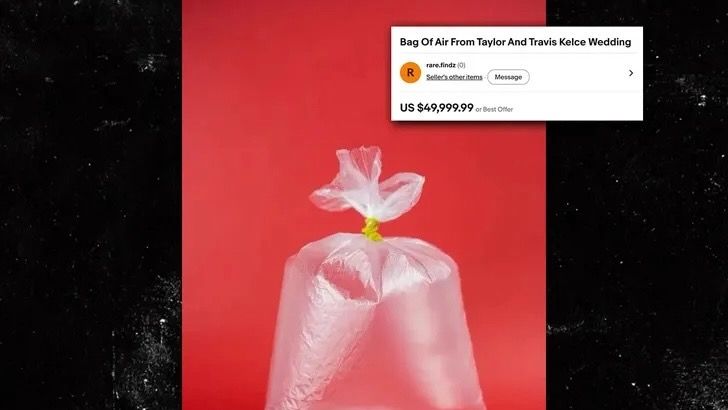 Taylor Swift and Travis Kelce Wedding "Merch": Trash and Bottled Air Now for Sale on eBay
