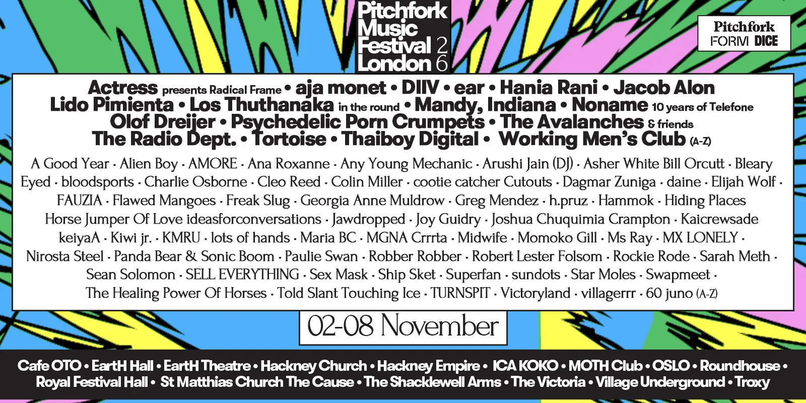 Pitchfork Festival London 2026、第2弾出演者を発表 DIIVやPanda Bear & Sonic Boomら追加