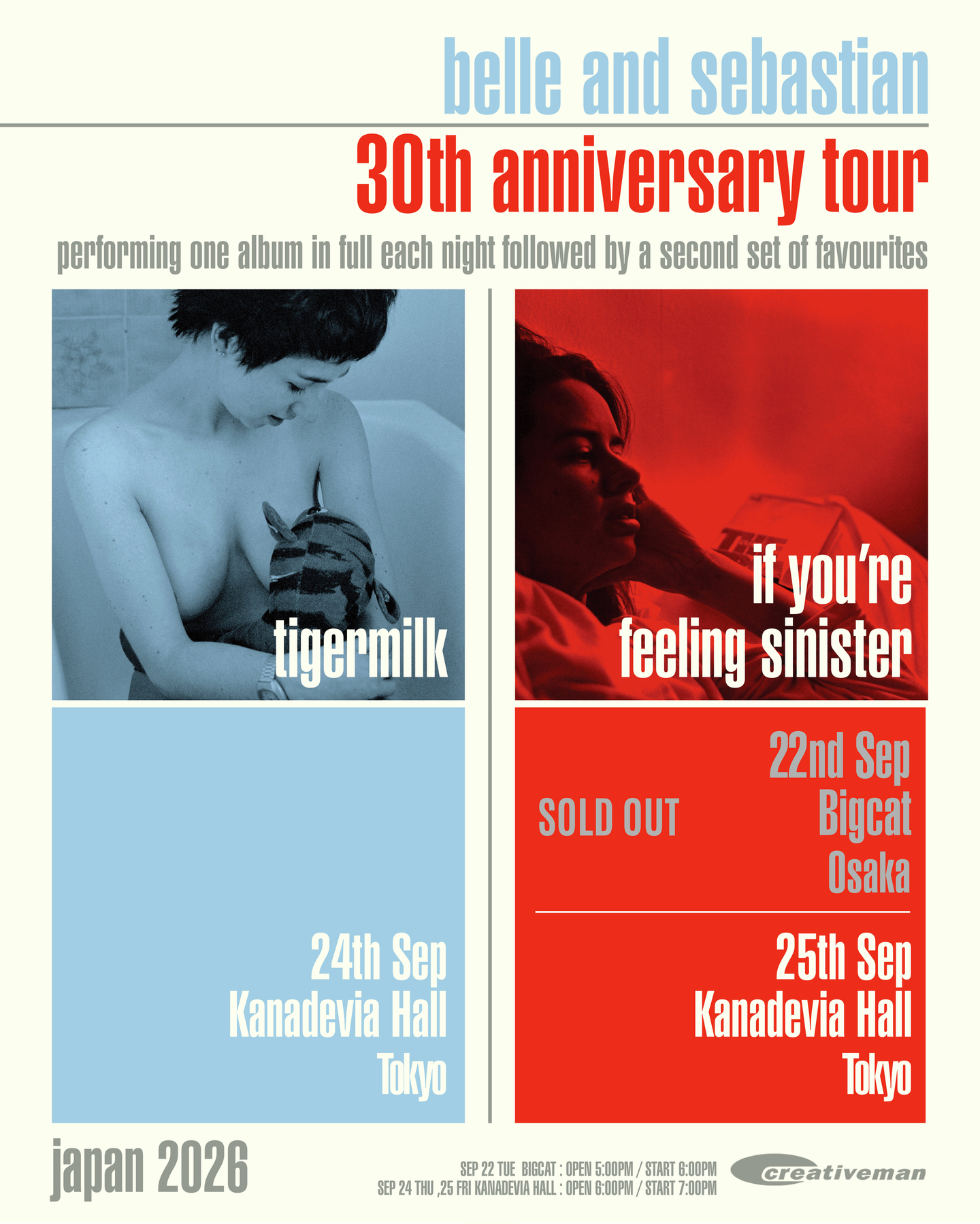Belle & Sebastian's Osaka Show Sells Out — Tokyo Dates Feature Two Album Replay Concerts