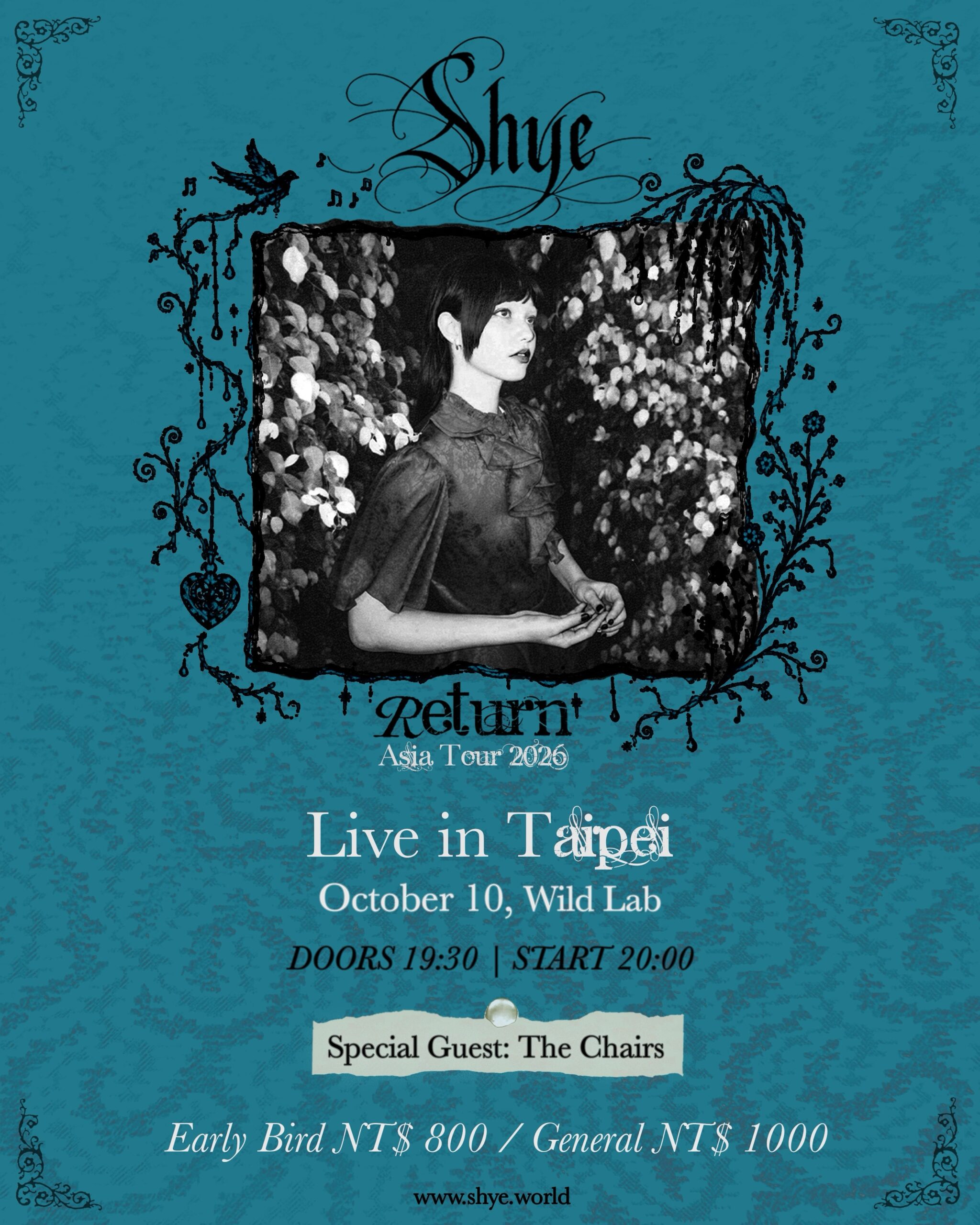 Shye Returns to Taipei October 10 with The Chairs Opening