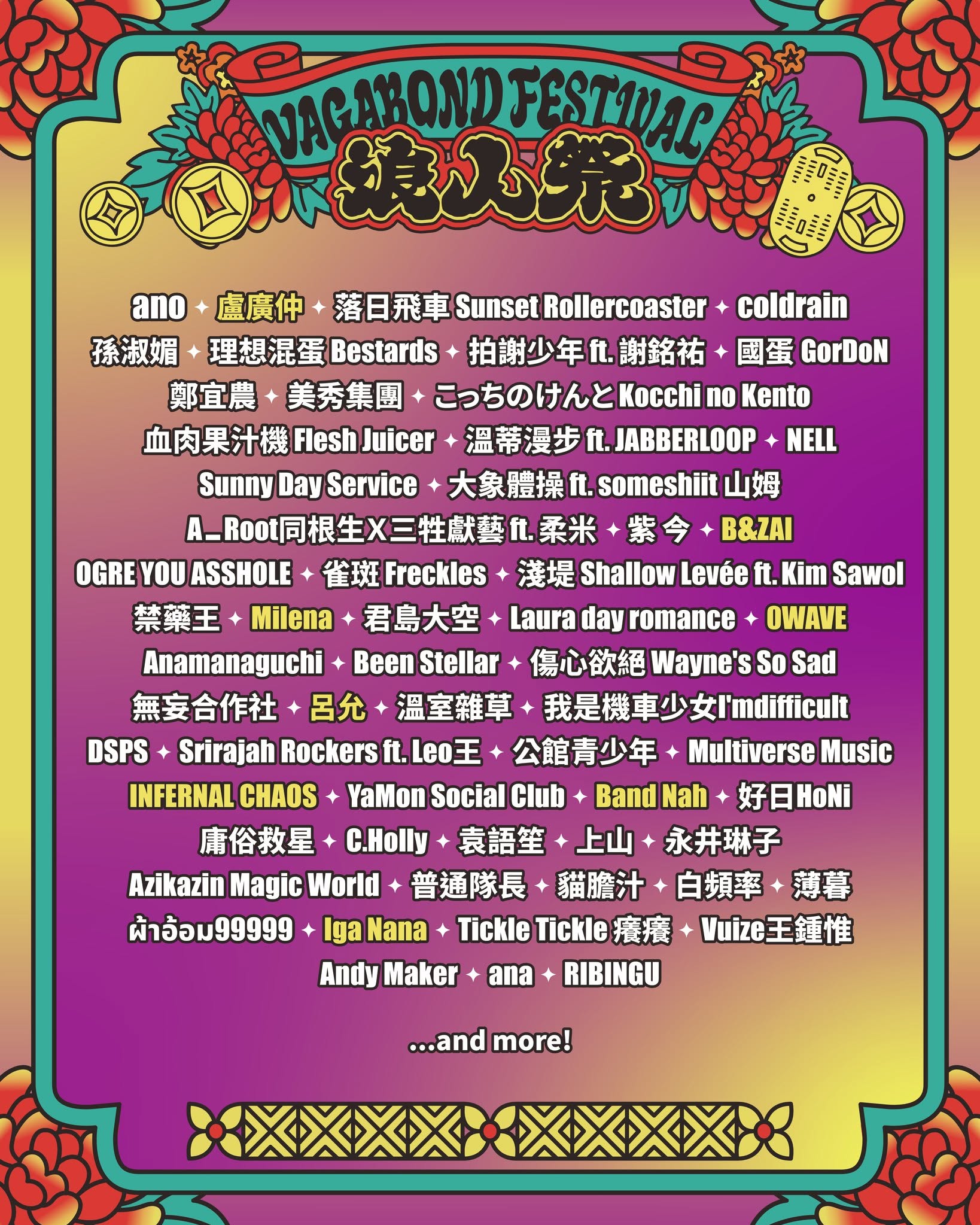 Taiwan's Wanderer Festival Adds Lu Guang Zhong, B&ZAI and KOCCA-picked Korean Acts for Seventh Lineup Wave