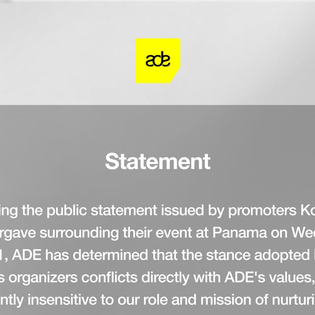 ADE, 성명 발표하며 Panama 파티와 선 긋기...Shlømo 논란 계속