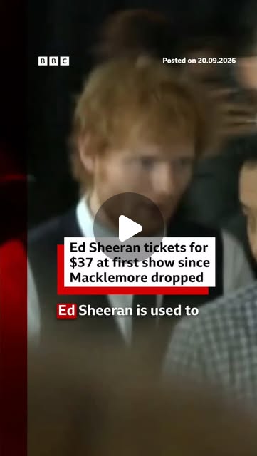 Ed Sheeran, Macklemore 퇴출 후 첫 공연... 티켓값 37달러