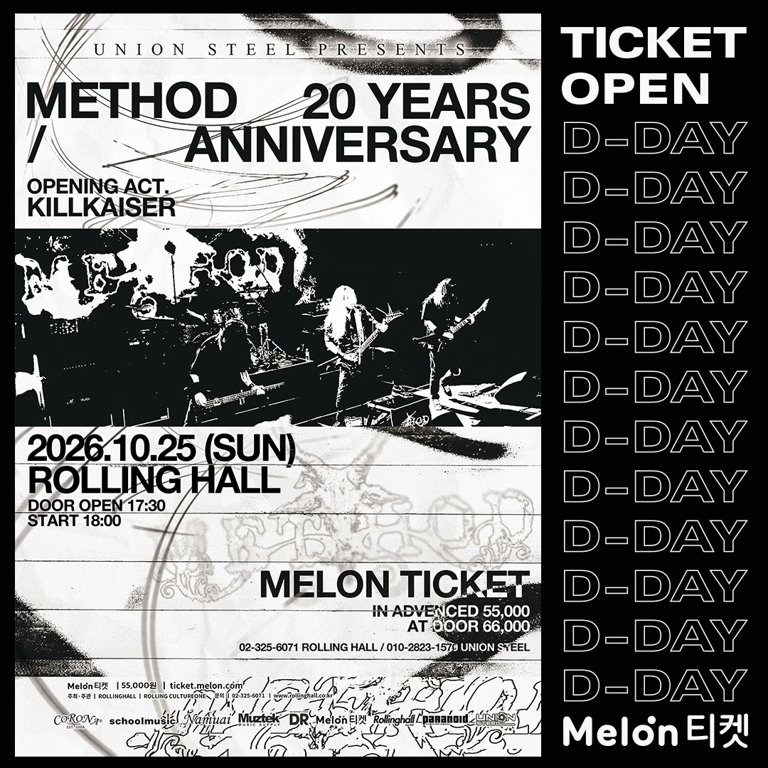 韓国バンドMETHOD、結成20周年公演をソウルRolling Hallで開催