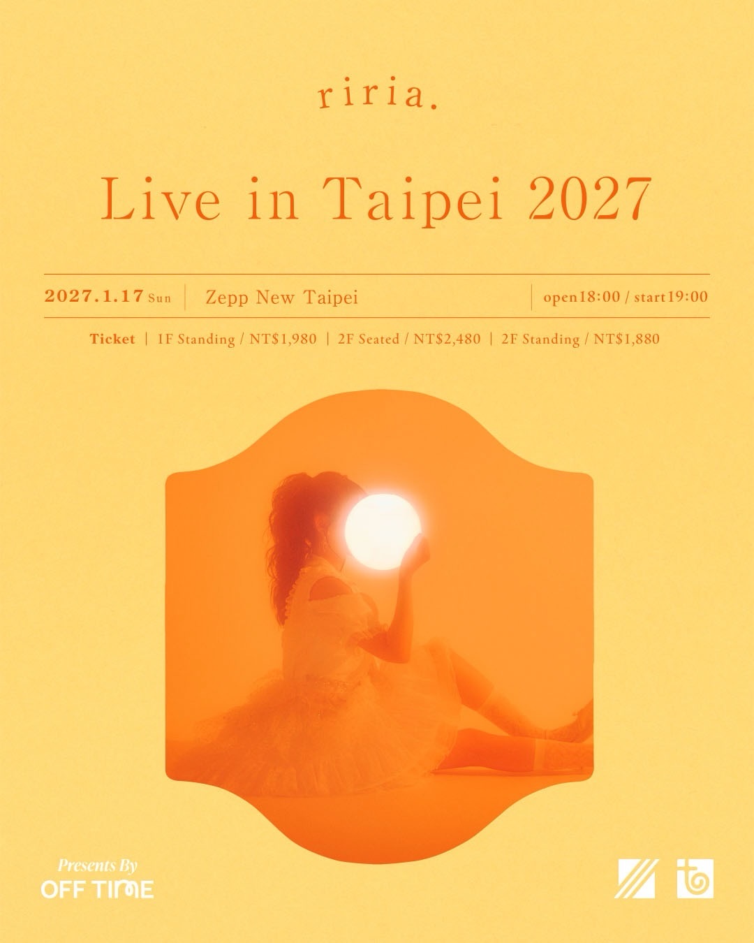 Riria. 2027년 1월 타이베이 Zepp New Taipei 공연 확정